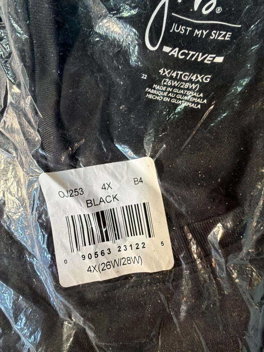 Just My Size Active Women's Black tshirt 4X (26W-28W) - Picture 2 of 2